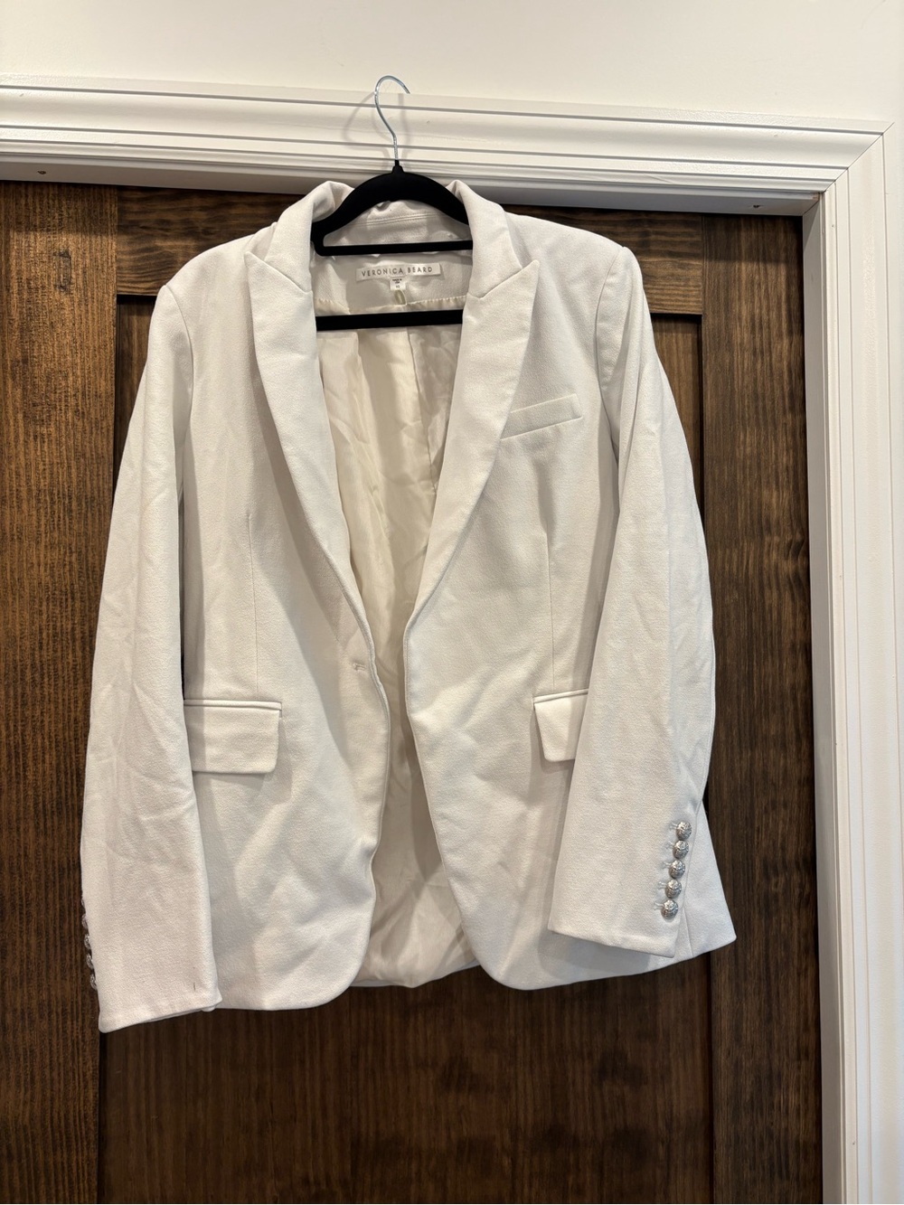 Veronica Beard White Single-Button Blazer Jacket